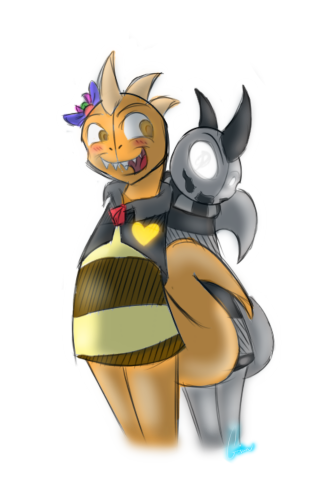 Cartoon character hugging cat demon - a demon free wallpaper for mobile