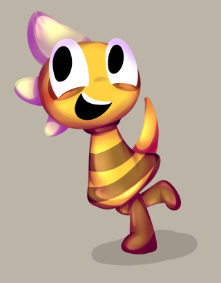 Cartoon character bee costume smile - free anime wallpaper