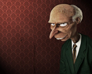 Creepy man suit tie red - arnold free wallpaper for desktop