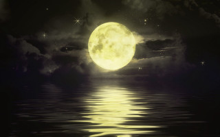 Full moon reflection lake night 2 - full moon free wallpaper