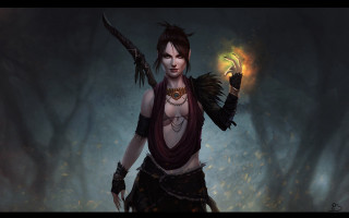 Woman demon outfit glowing item - item free wallpaper