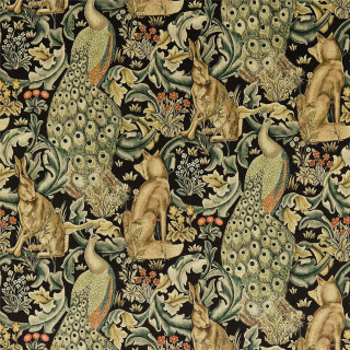 Pretty fabric animals peacock design - art and crafts movement free wallpaper for tablet