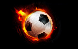 Soccer ball fireball flames black - flame free wallpaper for desktop