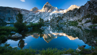 Mountain range lake background blue - ansel adams free wallpaper