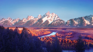 Mountain range river foreground nature - a mountain range free wallpaper