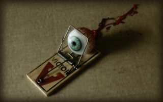Mousetrack eye red arrow blood - realistic eye free wallpaper