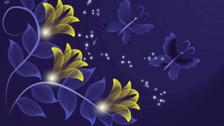 Blue yellow flower butterfly blue - firefly free wallpaper for desktop