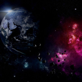 Space scene planet star cluster 4 - distant free wallpaper for tablet