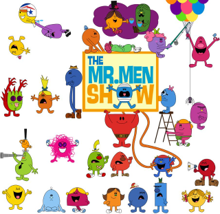 Cartoon characters holding sign vrrmen - maximalism free wallpaper for tablet