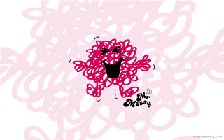Pink black cartoon character smiling - cartoon character free wallpaper