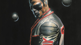 Man leather jacket red ribbon - alex ross free wallpaper