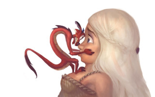 Woman dragon face snake shoulder - a white hair free wallpaper