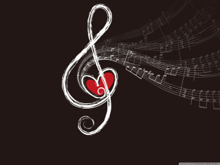 Musical note heart background red 3 - edward george handel lucas free wallpaper