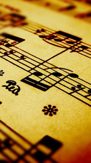 Music sheet musical notes symbols - cinematic free wallpaper for mobile