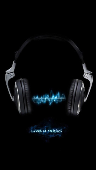 Headphones neon sound wave live 2 - free minimalism wallpaper