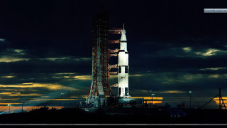 Rocket building cloudy night full - alan bean free wallpaper for desktop