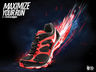 Red black shoes design pair - ambient occlusion free wallpaper