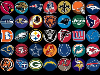 Nfl logos black background white 2 - a large group free wallpaper