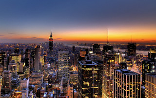 City skyline night empire building 3 - the sun setting free wallpaper