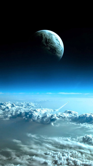 Earth space shuttle clouds distant - distant free wallpaper for mobile