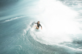 Man riding wave surfboard ocean 38 - a wave free wallpaper