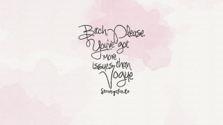 Pink watercolor background multilingual quote - vogue free wallpaper