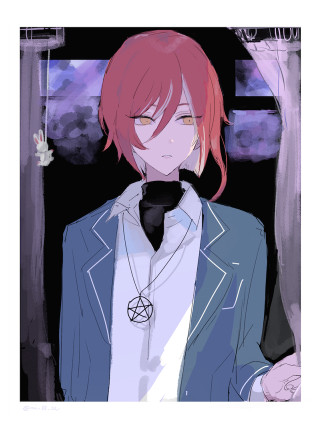 Pink hair blue jacket tarot - a black tie free wallpaper for mobile