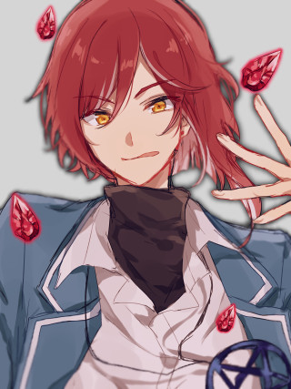 Red hair woman star jewelry - a mosaic free wallpaper for mobile