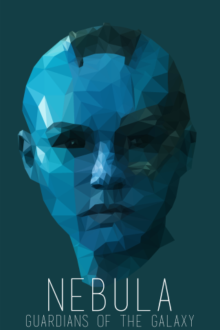 Blue face with words - android jones free wallpaper for mobile