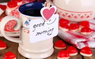 Coffee good morning hearts closeup - good morning free wallpaper