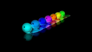 Bowling balls colored row holography - volumetric free wallpaper
