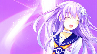 Anime girl white hair purple 4 - a white star free wallpaper