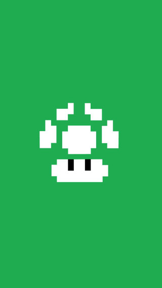 Green pixellated mushroom face eyes - face free wallpaper for mobile