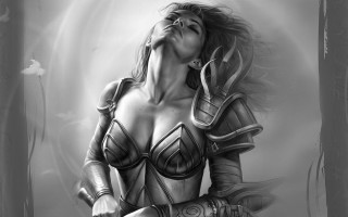 Woman costume sword halo neck - charlie bowater free wallpaper