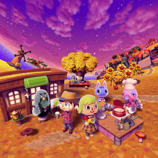 Animal crossing characters house purple - free halloween wallpaper for tablet