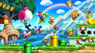 Mario characters rainbow background video 2 - mario free wallpaper