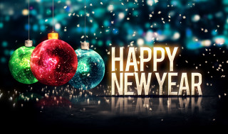 Happy new year ornaments snow - string free wallpaper for desktop
