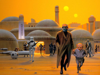 Man child star wars scene - dystopian art free wallpaper