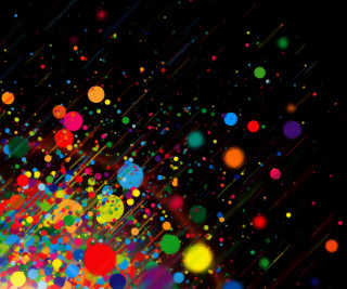 Black background multicolored circles light - particle free wallpaper