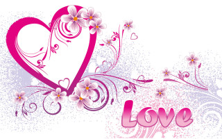 Pink heart flowers love white 3 - a pink heart free wallpaper