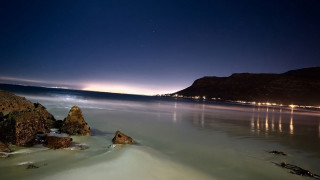 Beach rocks night sky water - a few rock free wallpaper