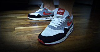 Person wooden floor sneakers red - accent free wallpaper