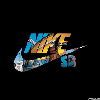 Nike logo dark background blue - a skateboard free wallpaper