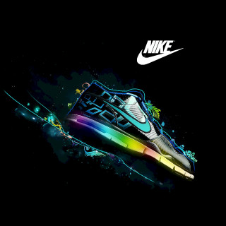 Nike sneakers colorful design sole - free neon wallpaper for tablet