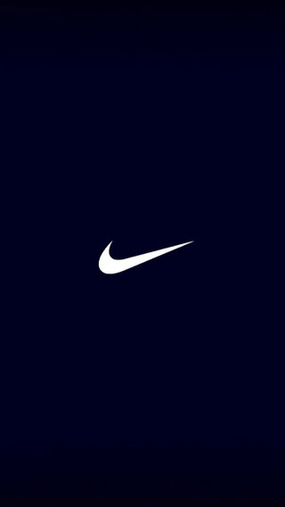 White nike logo dark blue - blue background free wallpaper for mobile