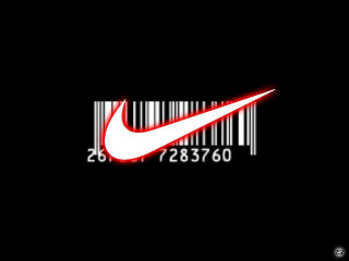 Barcode red nike logo dark - future free wallpaper