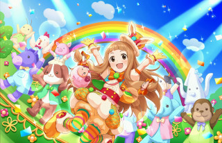 Girl stuffed animals rainbow sky - stuffed free wallpaper for desktop