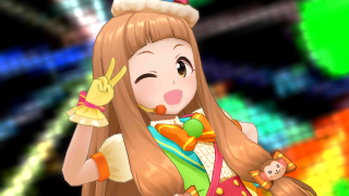 Cartoon girl long hair hat 2 - holding free wallpaper for desktop