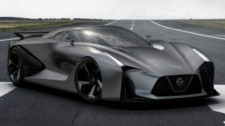 Futuristic car driving road sky - the ground behind free wallpaper