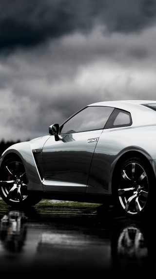 Car parked wet road cloudy - wet free wallpaper for mobile